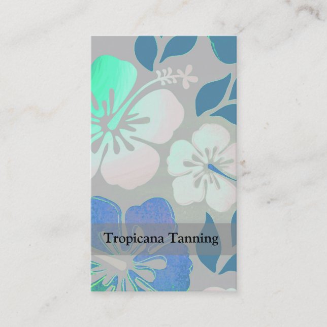 Hawaiian Floral Pattern Personalized Business Card (Front)