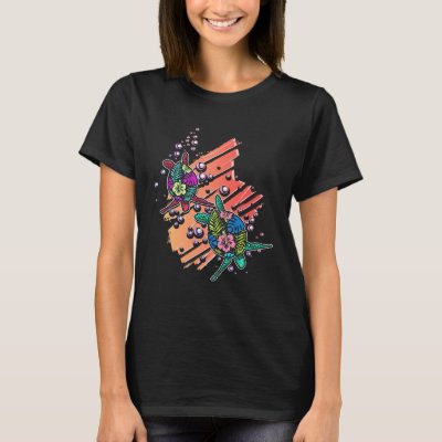 Hawaiian Floral Sea Turtle Ocean Sea Life Marine B T-Shirt
