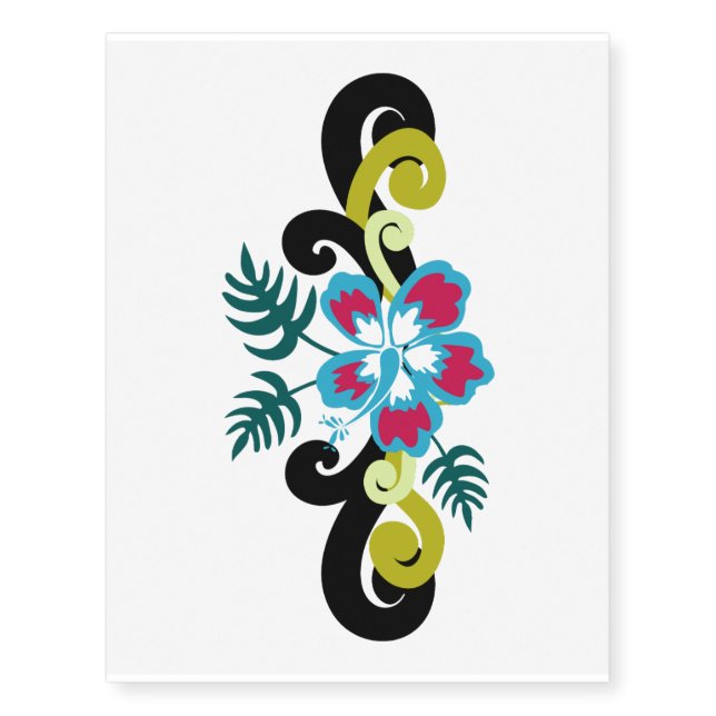 Hawaiian Floral Temporary Tattoos (Front)