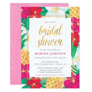 hawaiian bridal shower invitations