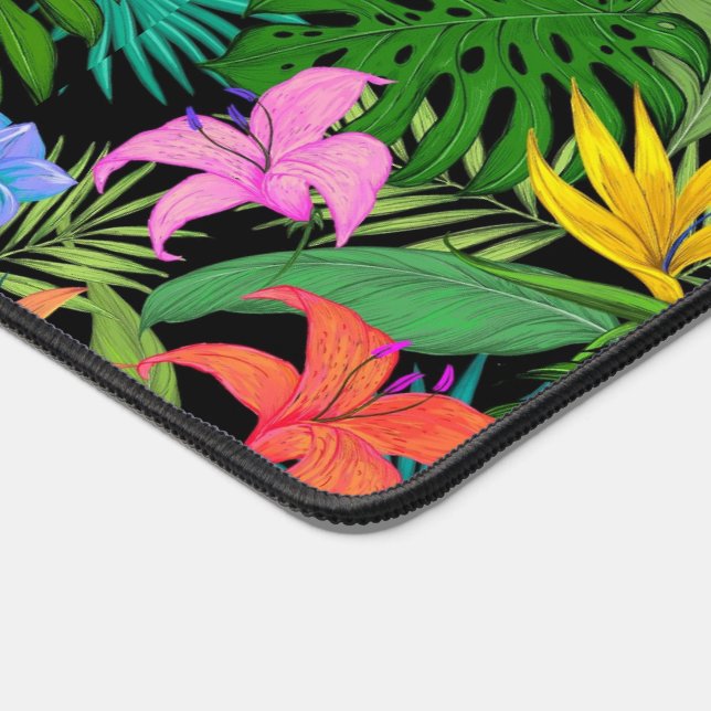 Hawaiian Floral Tropical Leaf  Desk Mat (Corner)