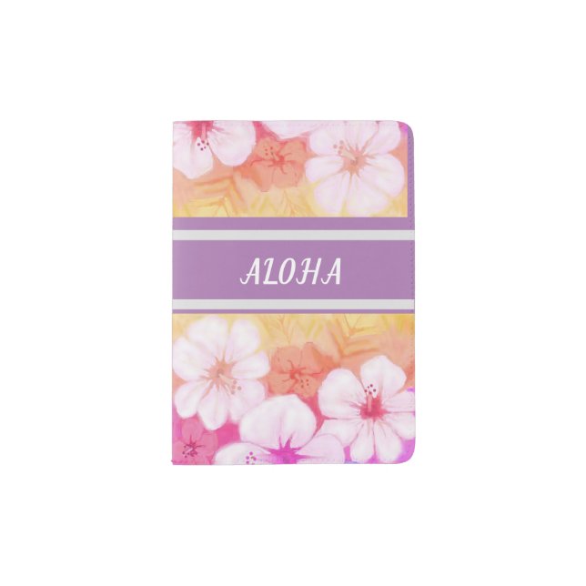 Hawaiian Flower Aloha 01  Passport Holder (Front)