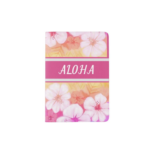 Hawaiian Flower Aloha 01  Passport Holder 1 (Front)