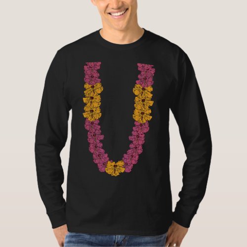 Hawaiian Flower Chain Hibiscus Summer Vacation Lei T_Shirt