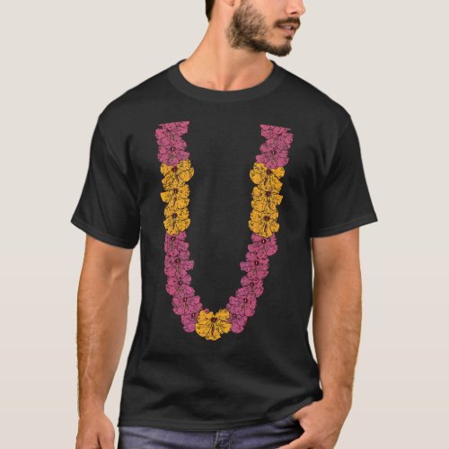 Hawaiian Flower Chain Hibiscus Summer Vacation Lei T_Shirt