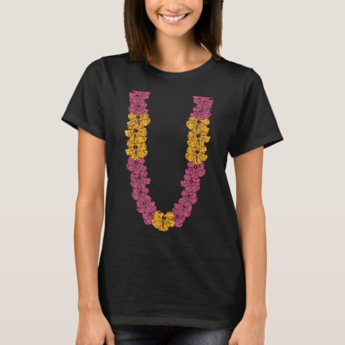 Hawaiian Flower Chain Hibiscus Summer Vacation Lei T_Shirt