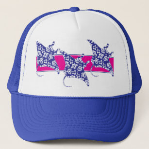 Hawaiian-Flower-Manta-Rays Trucker Hat