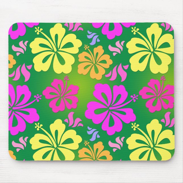 Hawaiian flower mouse pad (Front)