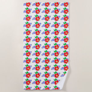 Hawaiian Flowers Beach Towel