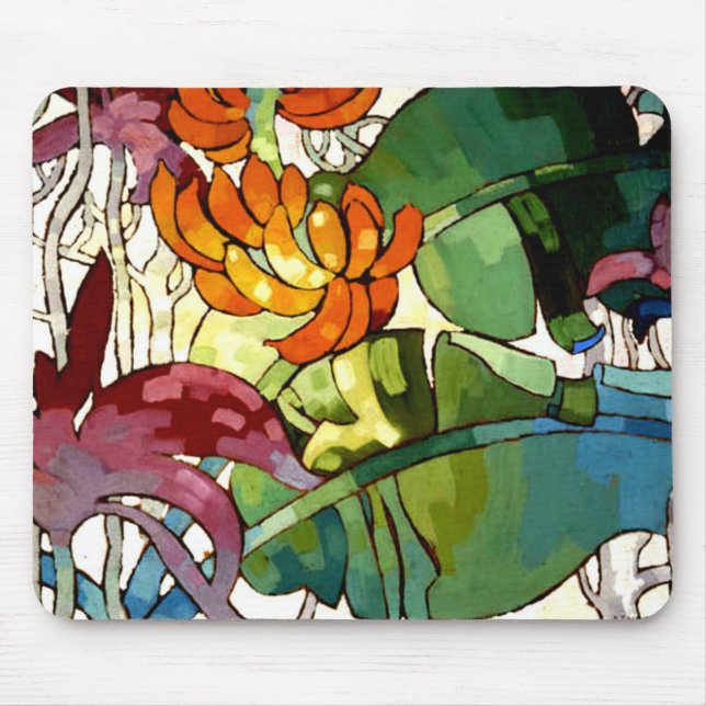 Hawaiian Flowers, colorful painting, Mouse Pad (Front)
