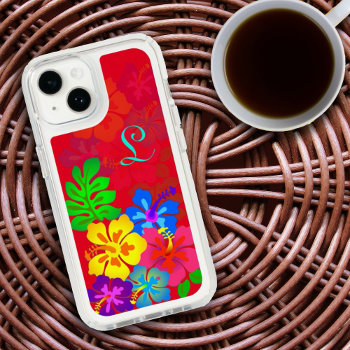 Hawaiian Flowers Hibiscus Monogrammed Speck Iphone 14 Case by millhill at Zazzle