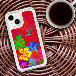 Hawaiian Flowers Hibiscus Monogrammed Speck iPhone 14 Case