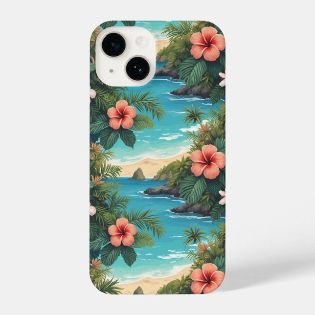 hawaiian flowers iPhone case (Back)