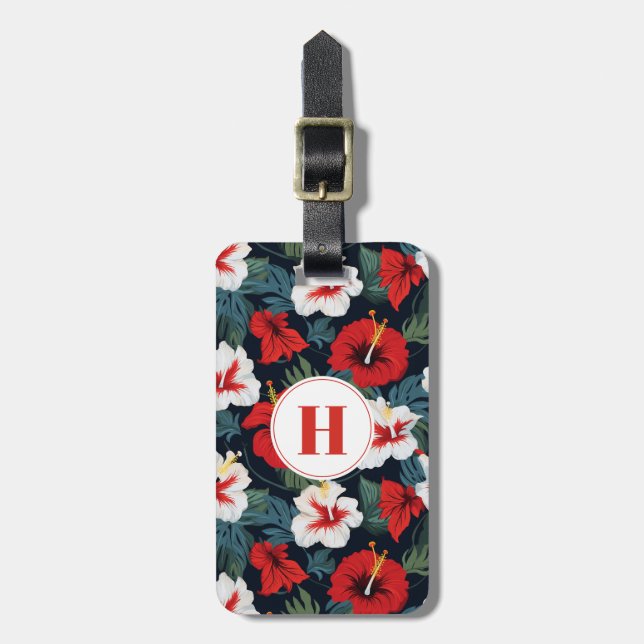Hawaiian Flowers Luggage Tag (Front Vertical)