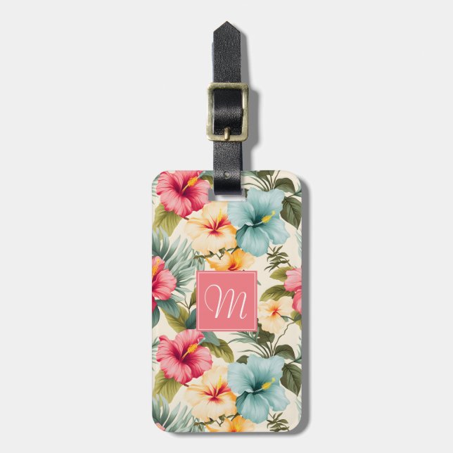 Hawaiian Flowers Luggage Tag (Front Vertical)