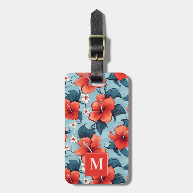 Hawaiian Flowers Luggage Tag (Front Vertical)