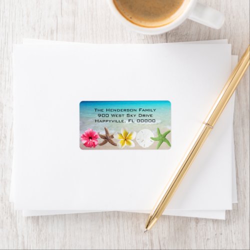 Hawaiian Flowers n Seashells Return Address Label