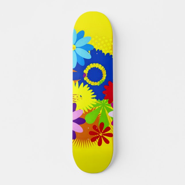 Hawaiian Flowers Penny Custom Pro Long Board (Front)