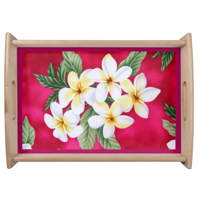 Hawaiian flowers serving tray (Front)