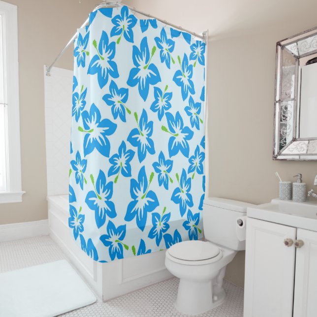 Hawaiian Flowers Shower Curtain (In Situ)