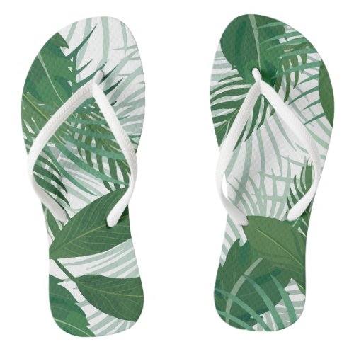 Hawaiian Foliage Flip Flops