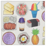 Hawaiian Foods Island Cuisine Shave Ice Loco Moco Fabric