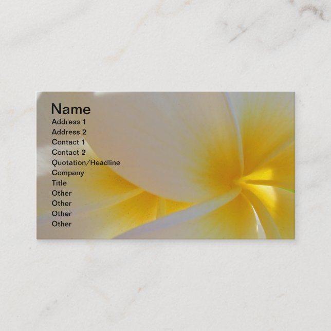Hawaiian Frangipani Business Card (Front)