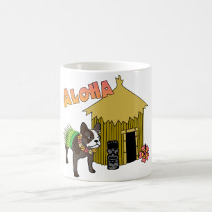 Hawaiian French Bulldog Hula Tiki Mugs