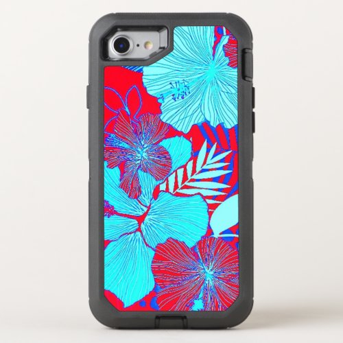 HAWAIIAN GETAWAY STYLE BOLD COLORS FLORAL PATTERN OtterBox DEFENDER iPhone SE87 CASE