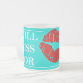 Hawaiian Gift Will Kiss for a Trip to Hawaii Print Frosted Glass Coffee Mug (Front Left)