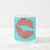 Hawaiian Gift Will Kiss for a Trip to Hawaii Print Frosted Glass Coffee Mug (Center)