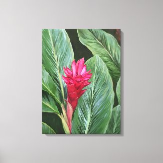 Hawaiian Ginger Flower Painting Canvas Print