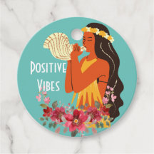 Hawaiian Girl blowing Conch Shell Personalized