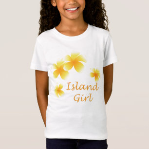 Hawaiian Girl Tropical Floral Girls Babydoll T-Shirt