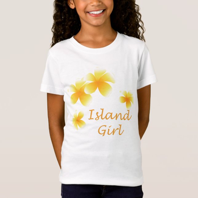 Hawaiian Girl Tropical Floral Girls Babydoll T-Shirt (Front)