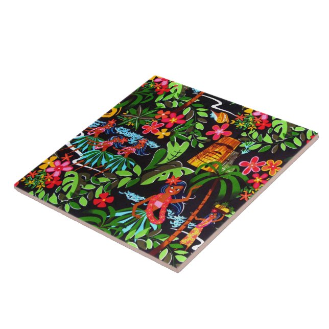 Hawaiian Girls Ceramic Tile (Side)