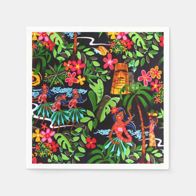 Hawaiian Girls Paper Napkins (Front)