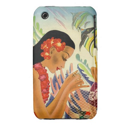 Hawaiian Girly Vintage Poster Iphone3 Case