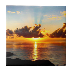 Hawaiian Gold Tropical Sunset Ceramic Tile