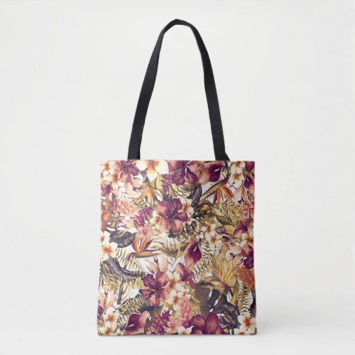 Hawaiian Golden Tropics Elegant Vintage Modern Tote Bag