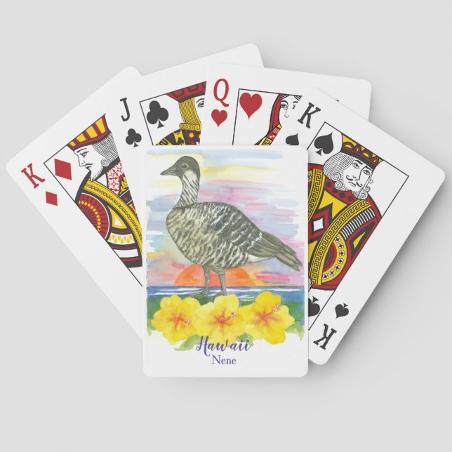 Hawaiian Goose Nene State Bird of Hawaii Poker Cards (Back)