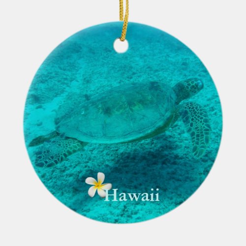 Hawaiian Green Sea Turtle Ceramic Ornament
