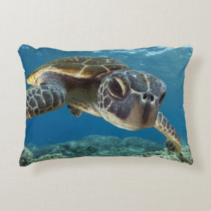 Hawaiian Green Sea Turtle Decorative Pillow