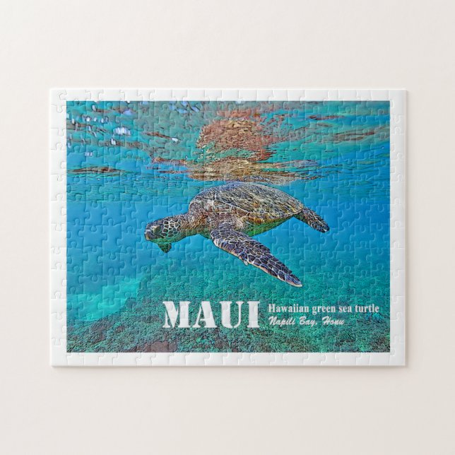 Hawaiian Green Sea Turtle "Honu" puzzle (Horizontal)
