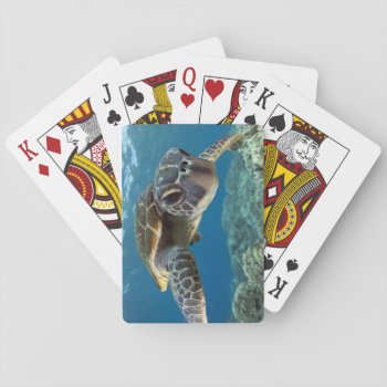 Hawaiian Green Sea Turtle Playing Cards by wildlifecollection at Zazzle