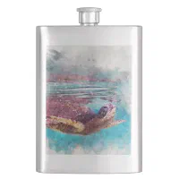 Vintage Rainbow Trout Fly Fishing Flask