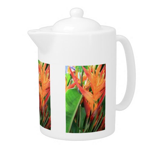 Hawaiian Heliconia Flowers Teapot