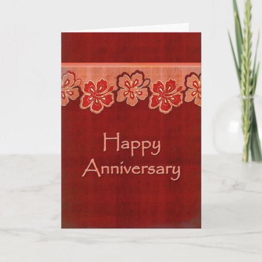 Hawaiian Hibiscus Anniversary Card | Zazzle.com