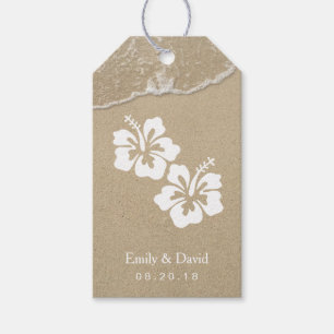 Hawaiian Hibiscus Beach Wedding Gift Tags