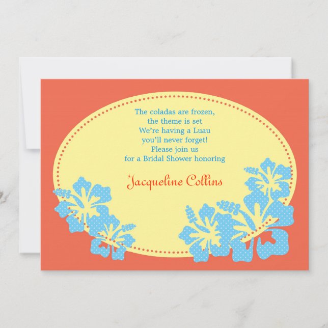 Hawaiian Hibiscus Bridal Shower Invitation (Front)